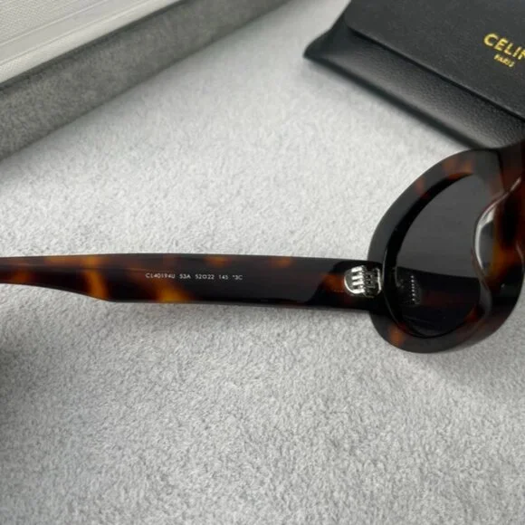 Celine Triomphe Oval Tortoise Sunglasses - Picture 5 of 6
